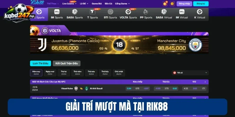 Giải trí mượt mà tại Rik88