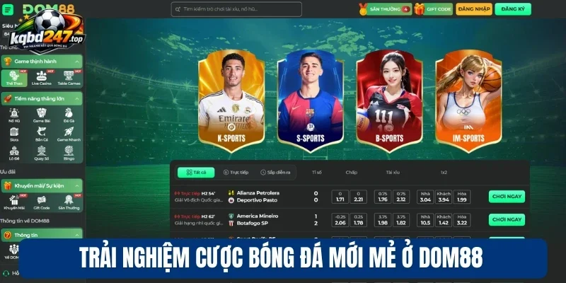 Trải nghiệm cược bóng đá mới mẻ ở Dom88