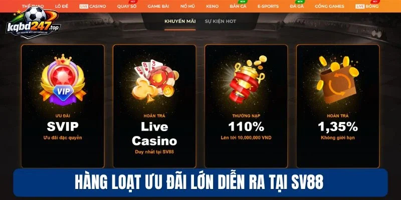 Hàng loạt ưu đãi lớn diễn ra tại SV88