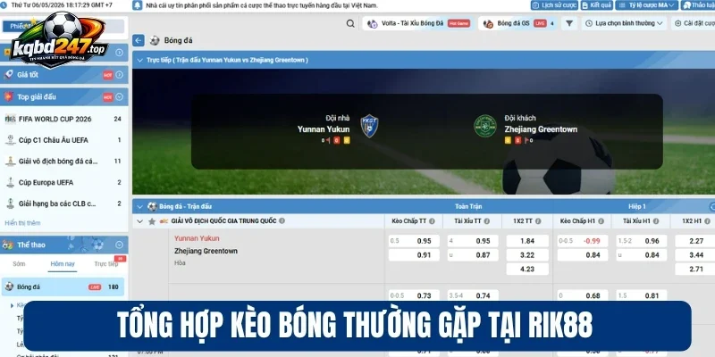 Rik88 - Cá Cược Kèo Bóng Ngon, Khuyến Mãi Cực Khủng 4 Tổng hợp kèo bóng thường gặp tại Rik88