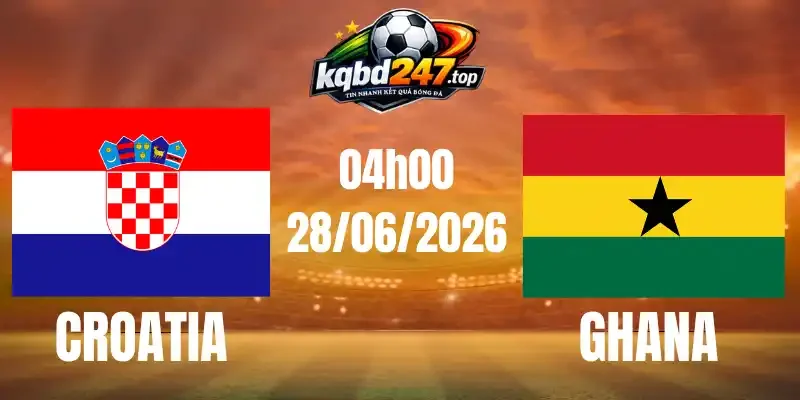 Kèo Nhà Cái Croatia Vs Ghana - Bảng L World Cup 04h00 28/06/2026