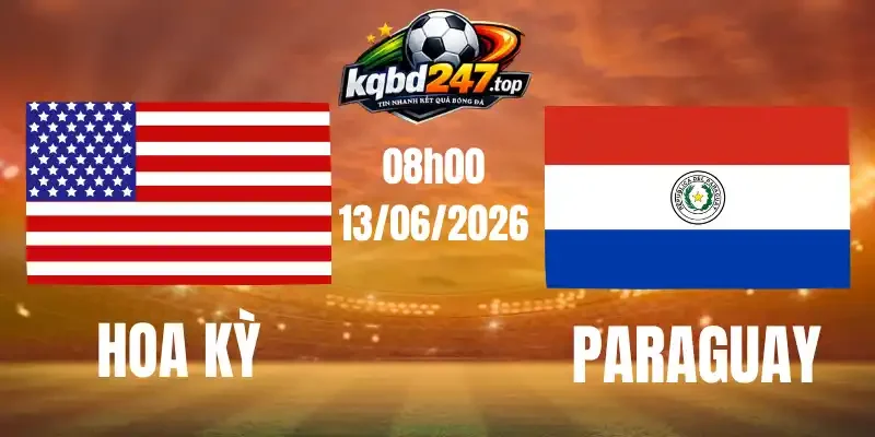 Tỷ Lệ Kèo Hoa Kỳ Vs Paraguay - Bảng D World Cup 08h00 13/06/2026