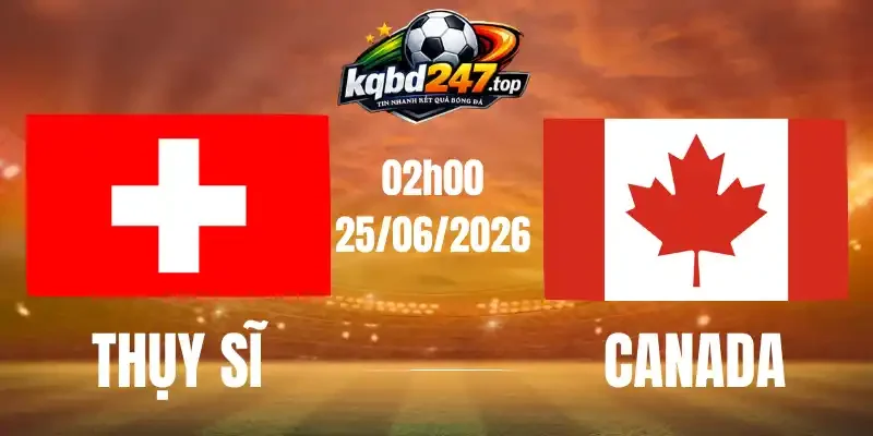 Tỷ Lệ Kèo Nhà Cái Thụy Sĩ Vs Canada - Bảng B World Cup 02h00 25/06/2026