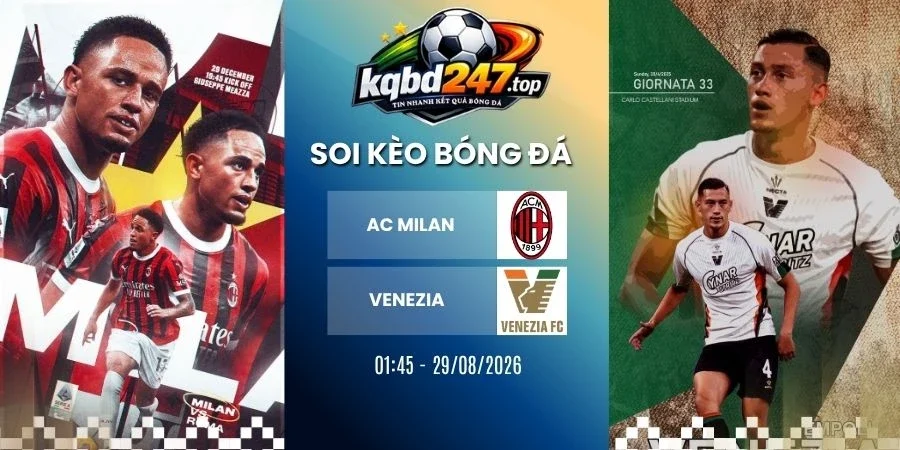 Kèo nhà cái AC Milan vs Venezia - Serie A, 29/08/2026