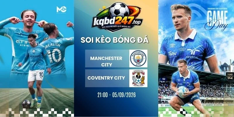 Tỷ lệ kèo Manchester City vs Coventry City - NHA, 05/09/2026
