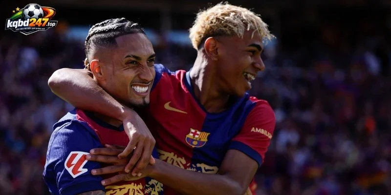 song sát Yamal - Raphinha bùng nổ, Barca giành chiến thắng lớn